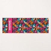 Gepersonaliseerde Namaste Fantastisch Bloempatroon Yogamat (Voorkant (horizontaal))