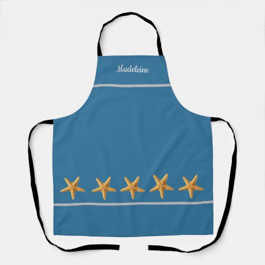 Gepersonaliseerde Named Blue Green w / Starfish Sc Schort (Voorkant)