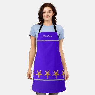 Gepersonaliseerde Named Paarse w / Starfish Schort