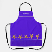 Gepersonaliseerde Named Paarse w / Starfish Schort (Voorkant)