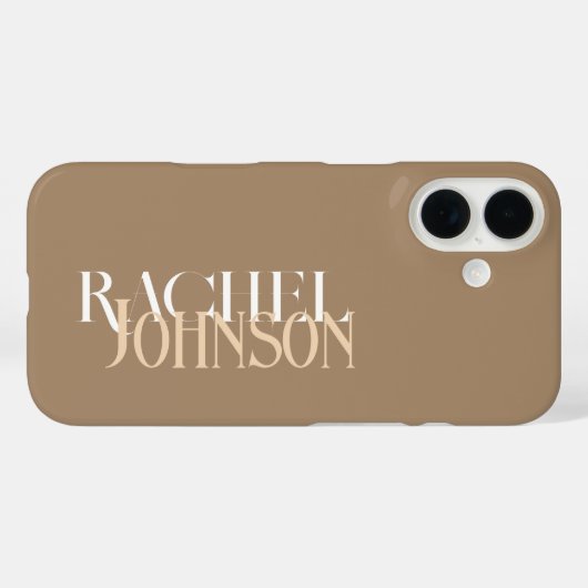 Gepersonaliseerde namen beige Case-Mate iPhone case (Achterkant (horizontaal))