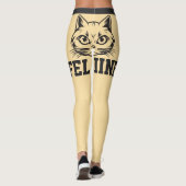 Gepersonaliseerde Namen Beige Grey Stripes Schatti Leggings (Achterkant)