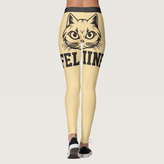 Gepersonaliseerde Namen Beige Grey Stripes Schatti Leggings (Achterkant)