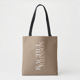 Gepersonaliseerde namen beige tote bag