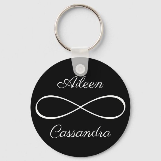 Gepersonaliseerde namen Eenvoudige Infinity Symbol Sleutelhanger (Voorkant)