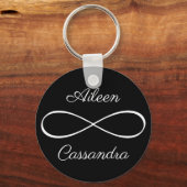 Gepersonaliseerde namen Eenvoudige Infinity Symbol Sleutelhanger (Voorkant)