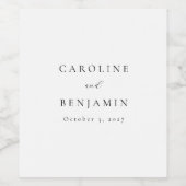 Gepersonaliseerde namen Elegante minimalistische b Wijn Etiket (Enkel label)