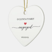 Gepersonaliseerde namen en datum Verloving hart- Keramisch Ornament (Links)