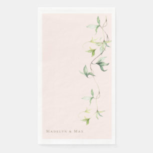 Gepersonaliseerde namen Foliage Blush Elegant Wedd Servet