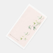 Gepersonaliseerde namen Foliage Blush Elegant Wedd Servet (Hoek)