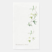 Gepersonaliseerde namen Foliage White Elegant Wedd Servet (Voorkant)