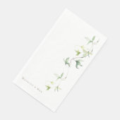 Gepersonaliseerde namen Foliage White Elegant Wedd Servet (Hoek)