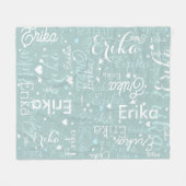 Gepersonaliseerde Namen Hearts Romantisch all-over Fleece Deken (Voorkant (Horizontaal))