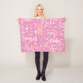 Gepersonaliseerde Namen Hearts Romantisch all-over Fleece Deken