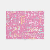 Gepersonaliseerde Namen Hearts Romantisch all-over Fleece Deken (Voorkant (Horizontaal))