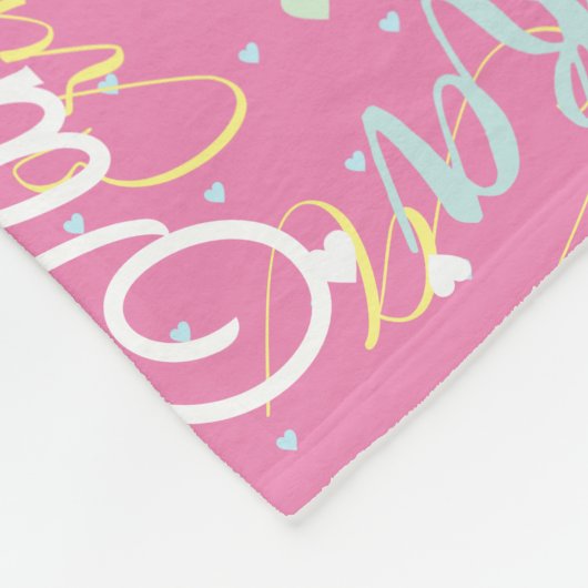 Gepersonaliseerde Namen Hearts Romantisch all-over Fleece Deken (Hoek)