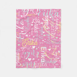 Gepersonaliseerde Namen Hearts Romantisch all-over Fleece Deken