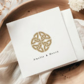 Gepersonaliseerde Namen Ierse Keltische Knoop Goud Servet