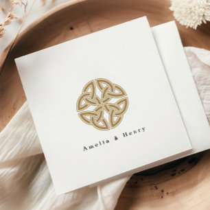 Gepersonaliseerde Namen Ierse Keltische Knoop Goud Servet