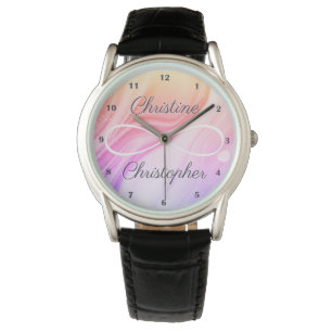 Gepersonaliseerde namen Infinity symbool Rainbow O Horloge