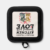 Gepersonaliseerde namen keuken schattige honden zw pannenlap (Voorkant)