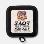 Gepersonaliseerde namen keuken schattige katten zw pannenlap (Voorkant)