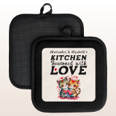 Gepersonaliseerde namen keuken schattige katten zw pannenlap