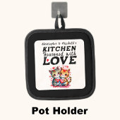 Gepersonaliseerde namen keuken schattige katten zw pannenlap