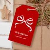 Gepersonaliseerde namen Merry Christmas Bow Cadeaulabel
