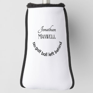 Gepersonaliseerde namen Modern Black Script Funny Golfheadcover