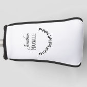 Gepersonaliseerde namen Modern Black Script Funny Golfheadcover (Voorkant)