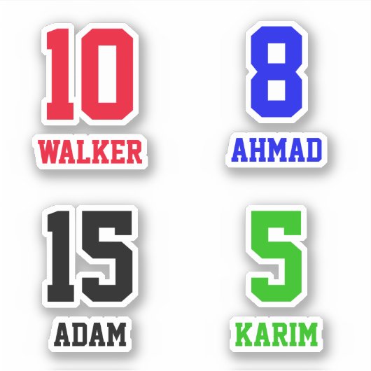 Gepersonaliseerde namen & nummers, Helm Stickers (Voorkant)