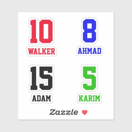 Gepersonaliseerde namen & nummers, Helm Stickers (Vel)