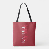 Gepersonaliseerde namen Red Monochrome Tote Bag (Achterkant)