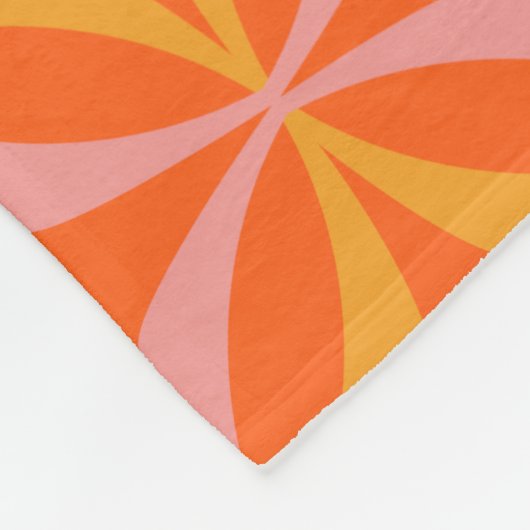 Gepersonaliseerde namen Retro Sinaasappel geel geo Fleece Deken (Hoek)