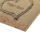 Gepersonaliseerde namen Romantisch Hart op Strandz Snijplank (Hoek)