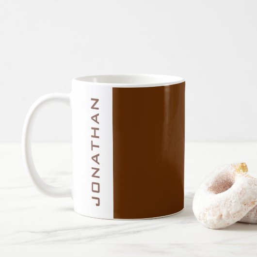 Gepersonaliseerde namen Sjabloon Modern Minimalist Koffiemok (Met donut)