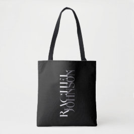 Gepersonaliseerde namen Zwart Grijs Tote Bag