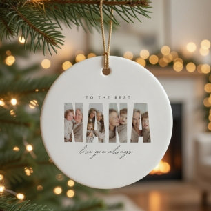 Gepersonaliseerde NANA Foto Kerstmis Op Maat Keramisch Ornament