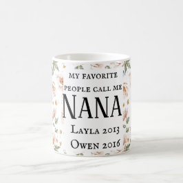gepersonaliseerde nana - mok met namen floral