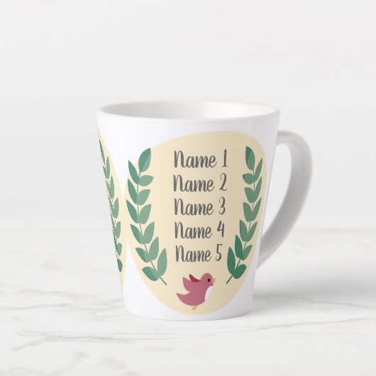 Gepersonaliseerde nana's zoals je kostbare vogel o latte mok (Rechterhoek)