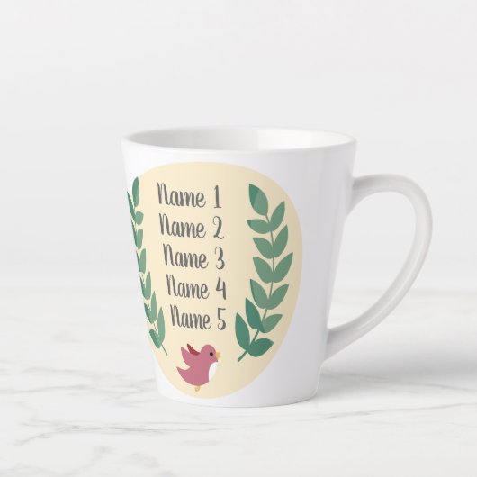 Gepersonaliseerde nana's zoals je kostbare vogel o latte mok (Rechts)