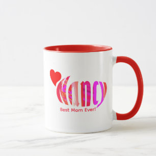 Gepersonaliseerde "Nancy" in Rood Roze, Sinaasappe Mok