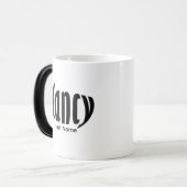 Gepersonaliseerde "Nancy" in zwart-wit Magische Mok (Voorkant links)