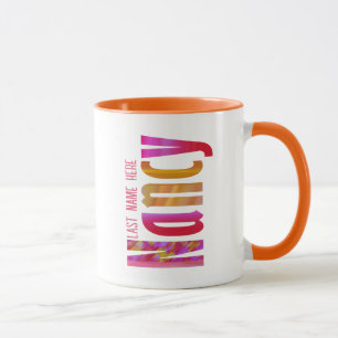 Gepersonaliseerde "Nancy" Naam in Vivid Red Pink S Mok