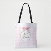 Gepersonaliseerde Naomi Baby Girl Nursery Bow & Gi Tote Bag (Voorkant)