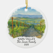 Gepersonaliseerde Napa Valley Ornament, Californië Keramisch Ornament (Voorkant)