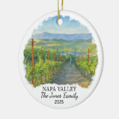 Gepersonaliseerde Napa Valley Ornament, Californië Keramisch Ornament (Links)