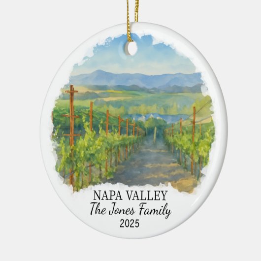 Gepersonaliseerde Napa Valley Ornament, Californië Keramisch Ornament (Links)