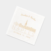Gepersonaliseerde Napels Italië Napkins Gold Folie Folie Servetten (Links)